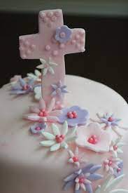 Celebrate this special occasion with a yummy anniversary cake in a delightful manner. Flowers And Cross 1st Communion Cake Communion Cakes Cake Kids Cake