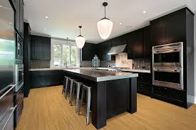 A Light Hardwood Looks Great With A Darker Design Featuring Luxury Vinyl Coretec Plus 5 Inch Rocky Luxury Kitchen Design Luxury Kitchens Grey Countertops