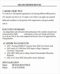 sample resume hr executive freshers