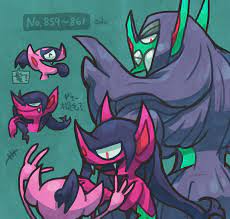 Impidimp Morgem And Grimmsnarl Family By Odo 7ta Pokemon Sword And Shield Fairy Type Pokemon Dark Pokemon Grimmsnarl Pokemon