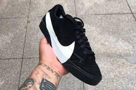 Nike S Upcoming Blazer Low Is Dominated By Oversized Swooshes Sneakers Men Fashion Mens Nike Shoes Nike Fashion