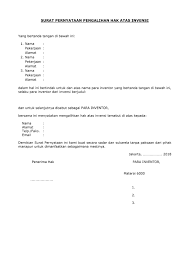 Contoh surat pernyataan kepemilikan harta mathieu comp sci. Surat Pernyataan Pengalihan Hak Atas Invensi