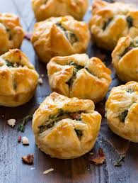 spinach puffs with cream cheese bacon