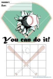 Baseball Charts For Kids Sports Reward Charts