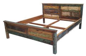 229 95 229 95 kostenlose lieferung. Bett Altholz Lackiert Bunt 190 X 220 X 100 Cm