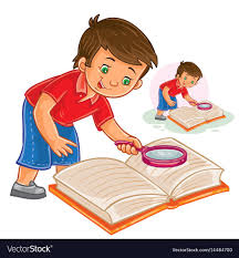Little Boy Reading A Book With A Magnifying Vector Image On Vectorstock Books To Read Cartoon Boy Books For Boys