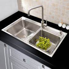 Modern Kitchen Sink 2 Bowls Brushed 304 Stainless Steel Sink Topmount Sink Faucet Not Included Aom8245m Double Stainless Steel Kitchen Sink Modern Kitchen Sinks Double Kitchen Sink
