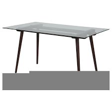 With its chrome legs and glass table top, this table has a modern look and feel, while still being able to fit with any color decor. Delacora Ff Sk 17gc 034 Gg Meriden 55 Wide Dining Table With Clear Glass Top Espresso Indoor Furniture Tables Dining On Build Com Inc Accuweather Shop