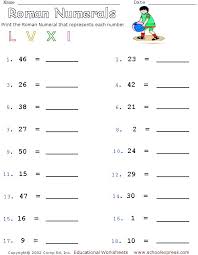 Roman Numerals 1 1000 Worksheets Worksheet Free Printable