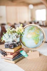Globe Travel Wedding Centerpiece Http Www Deerpearlflowers Com Travel Themed Wedding I Travel Theme Bridal Shower Travel Bridal Showers Bridal Shower Theme