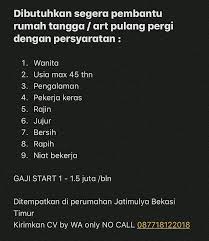 Meski harus menanti, minat masyarakat untuk menjadi abdi negara di kabupaten bogor diprediksi akan meningkat dibanding tahun sebelumnya. Lowongan Kerja Pembantu Rumah Tangga Pulang Pergi Bekasi Lokercumacuma