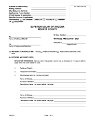 Exhibit list sample and guidelines below is a sample format of an exhibit list for judge john d. Maricopa Exhibit And Witness List Forms Fill Online Printable Fillable Blank Pdffiller