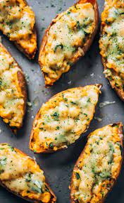 Healthy Sweet Potato Skins Pinch Of Yum Recipe Stuffed Sweet Potato Healthy Recipes Sweet Potato Skins