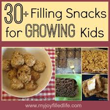 Here are some cheap and easy meal and snack ideas for kids, using ingredients you probably already have on hand: 30 Filling Snacks For Growing Kids My Joy Filled Life