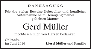 Hier werden alle verstorbenen gelistet und sie können eine kerze entzünden oder eine kondulenz schreiben. Traueranzeigen Von Gerd Muller Trauer Merkur De