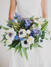 Indigo Leather Wedding Inspiration Green Wedding Shoes Blue Wedding Bouquet Bridal Bouquet Blue Anemone Bouquet