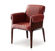Red Leather Armchair Upholstered Dining Room Chair With Arm Ekar Furniture Leather Armchair Brown Leather Armchair Dining Room Chairs Upholstered