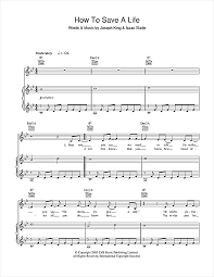 And c i would have stayed d up with you all n em ight. The Fray How To Save A Life Sheet Music Pdf Notes Chords Rock Score Ukulele Download Printable Sku 152121