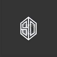 Download logos using the links below. Initial Letter Sd Logo Design Minimalist Line Art Monogram Hexagon Wall Stickers Isolated Web Idea Myloview Com
