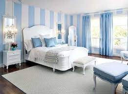These blue shades pair well with fun lime greens and bright pinks. Stunning 94 Blue Bedroom Ideas For Young Adults Check More At Https Www Luvne Com 2018 12 24 94 B Striped Walls Bedroom Blue Bedroom Decor Light Blue Bedroom