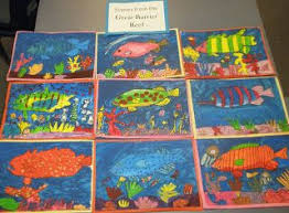 Art With Mrs Baker Great Barrier Reef Paintings Coral Reef Art Australia Crafts Landmarks Art