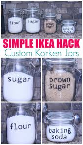 Simple Ikea Hack Custom Korken Jars Ikea Hack Ikea Jars Kitchen Storage Hacks