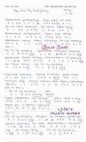 Not Angka Gummy You Are My Everything Ost Descendants Of The Sun Not Angka Lagu Ost K Drama Pianika Lirik Lagu Not Musik