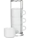 Imusa Stackable Cappucino Mug Set with Chrome Rack, Piece