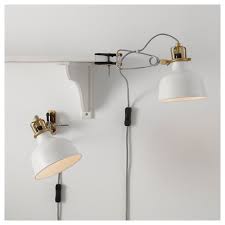 ranarp applique spot a pince blanc casse ikea in 2021 ikea ranarp wall lights clamp lamp