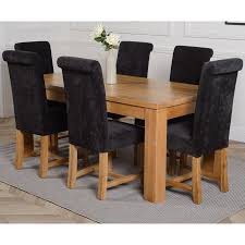 North dakota (ndk) north platte, ne (lbf) northeast sd (abr) pierre / central sd (csd). Dakota Large Oak Dining Table With 6 Washington Black Fabric Chairs Oak Furniture King
