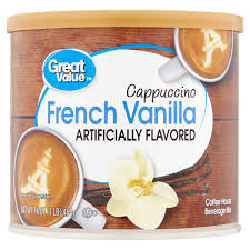 Great Value French Vanilla Cappuccino Coffee House Beverage Drink Mix 16 Oz Canister Walmart Com