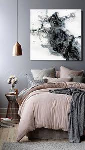 Bedroom Bedroom Interior Design Bedroom Black And White Wall Art 45x45 Black And White Watercolour Painting Abstract Print Large Wall Art Canvas Art Abstract Black White Print Rustic Modern Decor Bedroom Color Schemes Bedroom Design Bedroom Interior