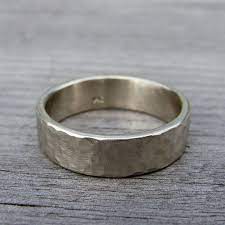 Hammered Wedding Band In Matte Finish White Gold Wedding Bands Wedding Ring Bands Metal Wedding Bands