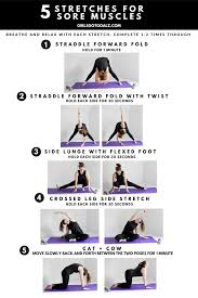 5 Stretches For Sore Muscles Girls Got Goalz Muscle Stretches After Workout Stretches Sore Muscles After Workout