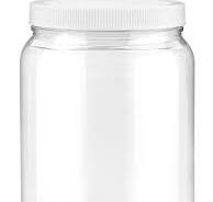 Clear PET Round Wide-Mouth Plastic Jars - 1/2 Gallon