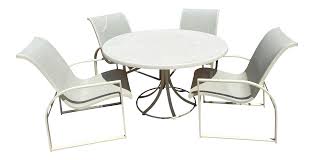 At the end of the year, be sure to protect your new outdoor dining chairs with weatherproof outdoor furniture covers. Mid Century Modern Woodard Margarita Patio Dining Set Table 4 Curved Chairs Set Of 5 Chairish
