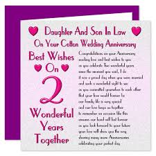 Today is the day when you married a few years ago, my respected brother. Daughter Son In Law 2nd Wedding Anniversary Card On Your Cotton Anniversary 2 Years Sentimental Verse Buy Online In El Salvador At Elsalvador Desertcart Com Productid 62285851