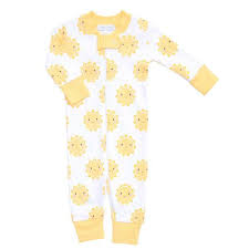 Magnolia Baby Yellow Sunshine Zipped Pajamas Baby Bella Boutique