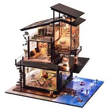 Personalized Dollhouse Diy Coastal Villa Doll House Miniature Furniture Kit Collection Gift En 2020 Maison De Poupee Maison Miniature Maison Sims