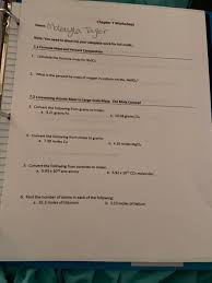 One mole of any element is equal to its atomic weight in grams. Solved Chapter 7 Worksheet Name Makayla Taylor Note You Chegg Com