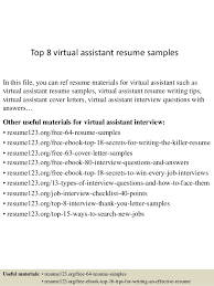Top 8 Virtual Assistant Resume Samples