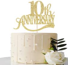 Raw gemstones have tons of character without the hefty price tag, plus they're often more sustainable than their polished counterparts. Buy Gold Glitter 10th Anniversary Cake Topper For 10th Wedding Anniversary 10th Anniversary Party 10th Birthday Party Decorations Online In Turkey B07sxjlvg2