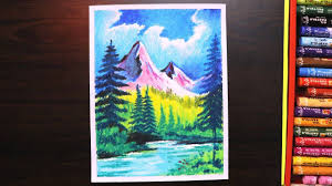 Drawing Of Nature For Beginners Drawing Of Mountain Landscape With Oil Pastel Step By Step Yo Oil Pastel Landscape Oil Pastel Drawings Oil Pastel Paintings See more ideas about mountain drawing, drawings, pen there are many ways of drawing mountains using pen and ink and i will describe few techniques here. oil pastel landscape