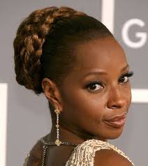 Blige joins the cast—and e! Mary J Blige Braided Bun African American Updo Hairstyles Black Hair Updo Hairstyles Womens Hairstyles