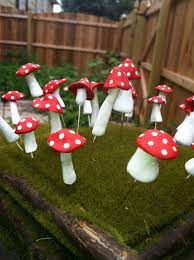 25 enchanting diy fairy garden ideas for your backyard. Mini Mushrooms For Fairy Gardens I Made Them Out Of Sculpey Clay Christmas Crafts Fairy Decor Fairy Garden