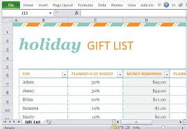 Gift List Template For Microsoft Excel Budget Template Free Free Budget Budget Template