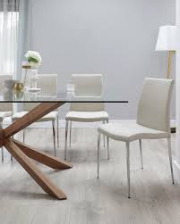 It includes one table, one leaf, and two benches, all made from solid rubberwood in a. Otter Clear Glass And Walnut Six Seater Dining Table And Chairs Danetti