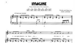 One of the most memorable and characteristic popular piano solos of all time, john lennon's imagine captures a meditative and drifting atmosphere with the use of altered major chords like the major 9th and major 7th: John Lennon Imagine Piano Sheet Music Pdf