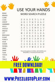 Hands Word Search Puzzle In 2020 Word Search Puzzle Free Printable Puzzles Free Word Search Puzzles