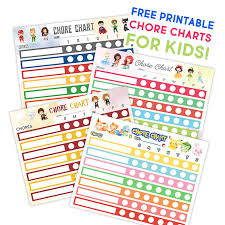 free printable chore charts for kids the cottage market